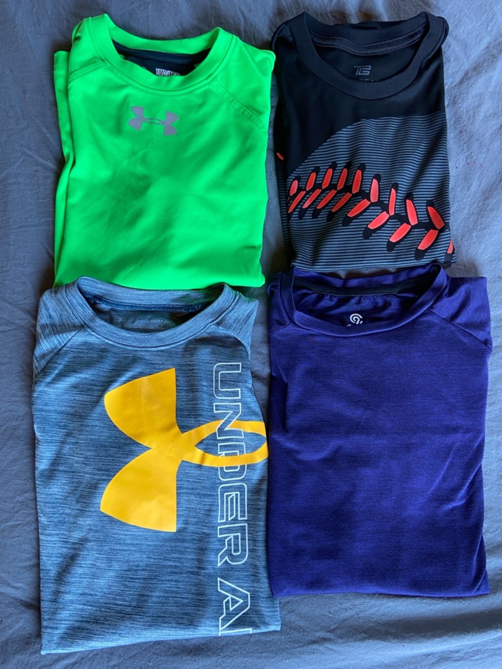 Boys 4 T-Shirt Bundle By Under Armour, Champion, Tek Gear